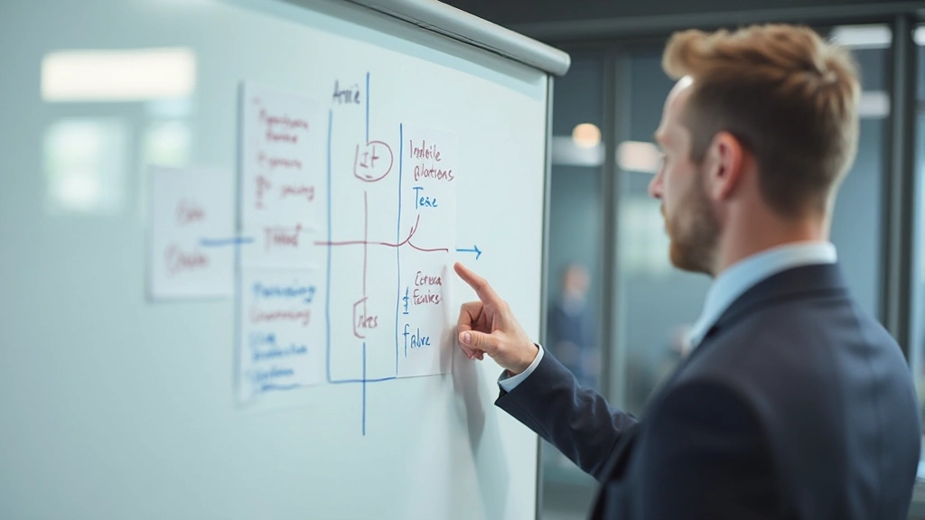 Eisenhower matrix grid op whiteboard voor prioriteitsmanagement