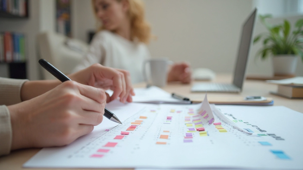 Professionele agendaweergave met gekleurde blokken voor time blocking planning